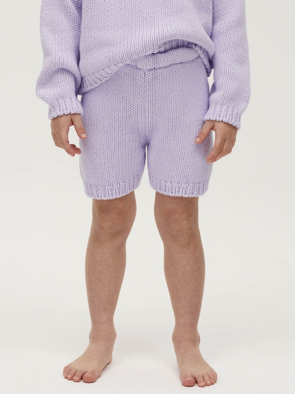 Babaa no3 Kids Cotton Knit Shorts - Violet Milk (Lilac) sz 4